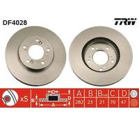 2x TRW Disque de frein Avant pour HONDA CR-V I (RD) PRELUDE V (BB) HR-V (GH)