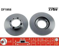 2x TRW Disque de frein Avant pour HYUNDAI ACCENT I (X-3) PONY (X-1) PONY (X-2)