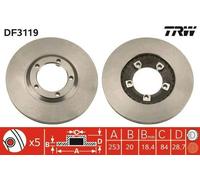 2x TRW Disque de frein Avant pour HYUNDAI H-1 / Starex MPV (A1) H100 Camionnette