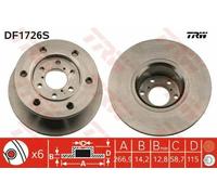 2x TRW Disque de frein Avant pour IVECO DAILY II Camionnette/Break 267mm DF1726S