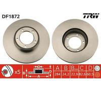2x TRW Disque de frein Avant pour JAGUAR XJ pour DAIMLER 2.8 - 5.3 Berline 284mm