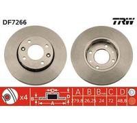 2x TRW Disque de frein Avant pour KIA CARENS II (FJ) CARENS I (FC) 280mm DF7266