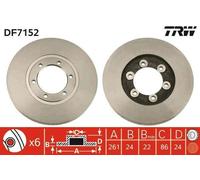2x TRW Disque de frein Avant pour KIA K2700 (K62W) K2700 (SD) K2700 K2500 (SD)