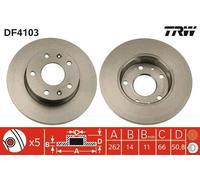 2x TRW Disque de frein Avant pour LAND ROVER Freelander SUV (L314) 262mm DF4103