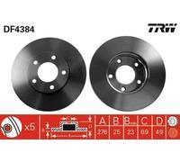 2x TRW Disque de frein Avant pour MAZDA 3 (BL) 3 (BK) 5 (CR19) 5 (CW) 278mm
