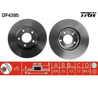 2x TRW Disque de frein Avant pour MAZDA 3 (BL) 3 (BK) 5 (CR19) 5 (CW) BIANTE