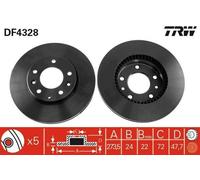 2x TRW Disque de frein Avant pour MAZDA 6 (GH) 6 (GG) 6 3/5 portes (GH) 274mm