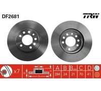 2x TRW Disque de frein Avant pour OPEL Calibra A (C89) Vectra A Berline (J89)