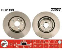 2x TRW Disque de frein Avant pour OPEL Insignia A Sports Tourer (G09) 337mm