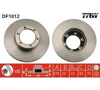 2x TRW Disque de frein Avant pour RENAULT Master I Van (T) Master I Bus (T)
