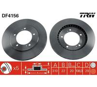 2x TRW Disque de frein Avant pour SUZUKI Grand Vitara II SUV (JT, TE, TD) 310mm