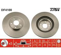2x TRW Disque de frein Avant pour TOYOTA AVENSIS Liftback (T22) AVENSIS (T22)