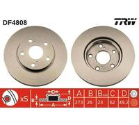2x TRW Disque de frein Avant pour TOYOTA COROLLA A trois volumes (E15) 273mm