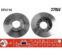 2x TRW Disque de frein Avant pour TOYOTA Hiace IV Minibus (H1, H2) HIACE Pick-up