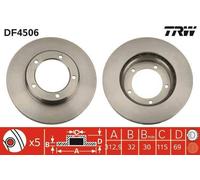 2x TRW Disque de frein Avant pour TOYOTA LAND CRUISER 100 (UZJ100) 313mm DF4506