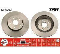 2x TRW Disque de frein Avant pour TOYOTA RAV 4 I (SXA1) RAV 4 (SXA1) 302mm