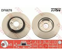 2x TRW Disque de frein Avant pour VOLVO V40 3/5 portes (525, 526) V50 (545)