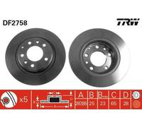 2x TRW Disque de frein Avant pour VW Golf III 3/5 portes (1H1) Vento (1H2) 288mm