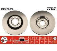 2x TRW Disque de frein Avant pour VW Passat B5 GP Break (3BG, 3B6) 312mm DF4262S