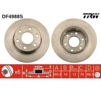 2x TRW Disque de frein pour IVECO DAILY III Camion plate-forme/Châssis 296mm