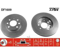 2x TRW Disque de frein pour OPEL Corsa B 3/5 portes (S93) Corsa A CC (S83) 236mm