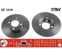 2x TRW Disque de frein pour VW Golf II 3/5 portes (19E, 1G1) Scirocco II (53B)