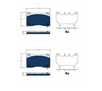 2x TRW GDB2198BTE Plaquettes de Frein Disque Avant pour Tesla Modèle S Modèle X