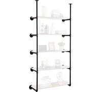 2x tubes d'étagères Étagère flottante industrielle Étagère tubulaire murale 5 niveaux 25cm