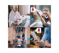 2X Tuya WiFi Bouton D'Appel SOS Sans Fil Soignant Téléavertisseur Émetteur D'Alerte Téléphonique Bouton D'Appel D'Urgence pour Personne Âgée