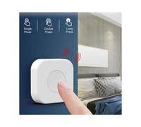 2X Tuya Zigbee Interrupteur Sans Fil une Touche Bouton-Poussoir ScèNe de ContrôLe TéLéCommande Intelligente Domotique