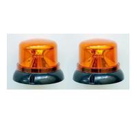 2x Urgence LED Tournant Effet Warning Ambre Orange Feu Phare 12-24V pour Camion Benne Camionnette Tracteur Urgence Véhicule