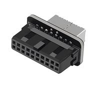 2X USB 3.0 en-tête Interne vers USB 3.1/3.2 Type C Avant Type E Adaptateur 20pin à 19pin convertisseur pour Carte mère connecteur Riser