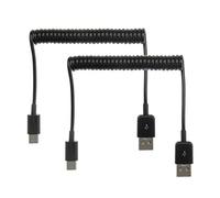 2X USB 3.1 Type-C Mâle vers USB 2.0 Mâle Câble Adaptateur en Spirale 1M / 3Ft Fil D'extension Télescopique à Ressort pour Chargeur de Synchronisation Données