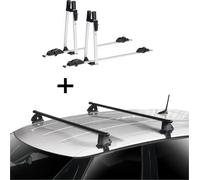 2x VDP porte-vélos ALU Premium + barres de toit VDP EVO acier compatibles avec Ford Escort 4 portes 1990-1999