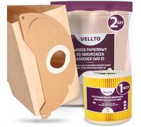 2x Vellto Sac Aspirateur Compatibles avec Kärcher 6.904-322.0 WD2 MV2 SE 2001 3001 A 2054 2004 2024 Sacs de Rechange Poussière Filtres avec Filtre à Air Plissé Cartouche