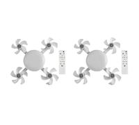 2X Ventilateur de Plafond LED E27 avec Télécommande et Variateur D'Intensité, 60 W, en Forme de Drone