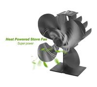 [2X] Ventilateur de poêle à chaleur à 4 pales pour bois - poêle à bois - foyer - Eco N