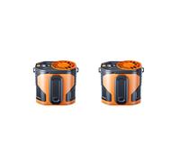 2X Ventilateur de Taille Portable D'Extérieur, Ventilateur de Cou Suspendu, Vent Fort, avec Batterie Externe, Éclairage LED, pour le Sport et le
