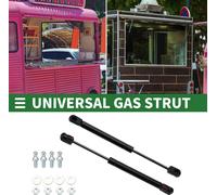 2x Vérins à gaz universels Vérins à gaz 180N pour portes d'armoires de cuisine, portes de placard Noir (254MM, 180N)