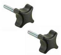 2x VIS A SERRAGE MANUEL RAPIDE TETE PLASTIQUE ACIER M5 M6 ECROU ETOILE BLOCAGE MANCHERON BRANCARD TONDEUSE TRACTEUR (M6x20)