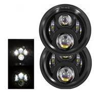 2x Voiture 7 Pouces Phare Led Salut/bas H4 Halo Angle Yeux DRL Phare Pour Chevy Pour Camaro 1967-1981 Phares(50w light Black)