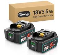 2X Waitley Batterie de Rechange Li-ION 5500 mAh 18 V pour Makita BL1850, BL1860B, BL1850, BL1840, BL1830, BL1820B, BL1815 - Compatible avec Les Outils électriques Makita