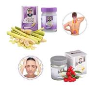 2x Wang Prom Balms 50g - 1x Violet: Rafraîchissant A La Citronnelle Et 1xblanc: Réchauffant Au Camphre - Vertiges Et Névralgies