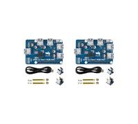 2X Waveshare USB 3.2 Gen1 HUB HAT pour Raspberry Pi 4B 3B+ 3B 2B Zero W WH, Port D'Extension USB 3.0 4 Canaux, Plug& Sans Pilote