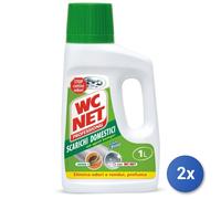 2x Wc net Nettoyant Pour Canalisations Domestiques 1000 Ml Transparent Plastique