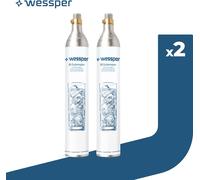 2x Wessper AquaFrizz Cartouche/cylindre pour saturateurWessper S1 Sodamaker Cartouche de CO2 pour bouteilles de 60l à visser Cylindre de réserve