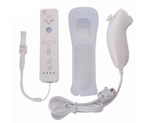 2x Wiimote Controleur Manette Wii Mote Remote Nunchuck Housse Pour Wii Blanc