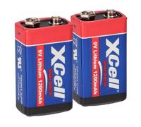 2X XCELL Lithium 9V Bloc Piles Haute Performance Pour Détecteurs De Fumée 10 Ans
