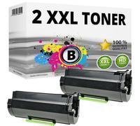 2x XXL cartouche toner pour Lexmark MX310dn MX410de MX510de MX511de MX511dhe