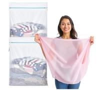 2x XXL Premium Filet à linge 60x90 cm Set Grand - Filet pour machine à laver- Sac à linge en différentes tailles - Sac de lavage & sac à linge avec fermeture éclair